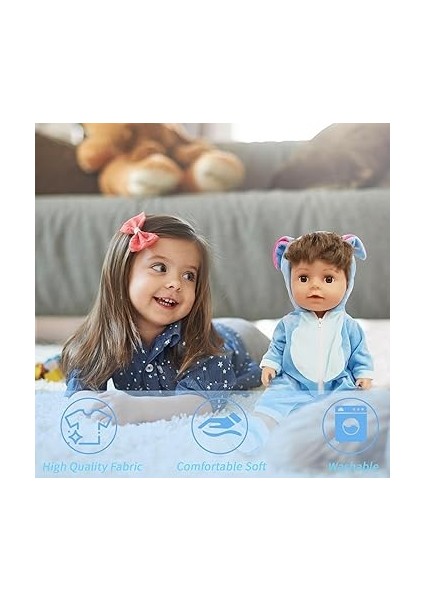 Bebek Kıyafeti, 14 – 17 Inç Bebek Bebekler Için, Çorap ve Sırt Çantası Dahil, Mavi Oyuncak Bebek Kıyafeti, Kıyafet, Tulum, Mavi Oyuncak Bebek Kıyafeti, 35-43 Cm, Erkek ve Yorgun Olanlar Için indirimleri