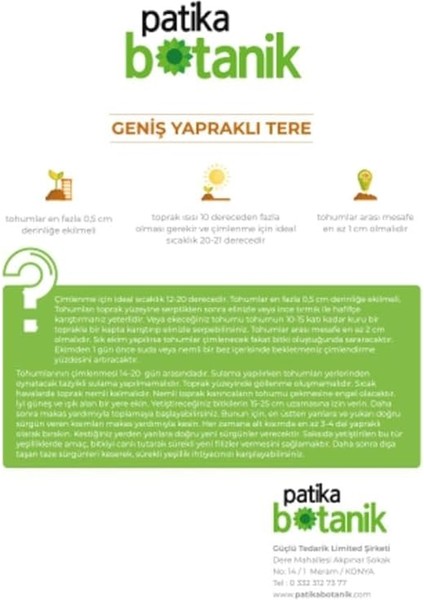 Botanik 4.000 Adet Yerli Ata Tere Tohumu fırsatları