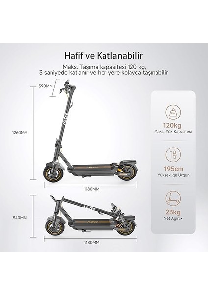 Gt3 Max Elektrikli Scooter 75 Km, 1000W Güç, Yüzde 22 Eğim Performansı, Dörtlü Süspansiyon 25 Km Hız Oto Far modelleri