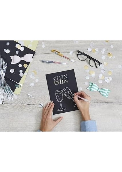 2185 Jel Roller - Beyaz, Altın, Gümüş, Mavi, Yeşil, Pembe, Mor - 7 Kalem - 0,7 mm fırsatları