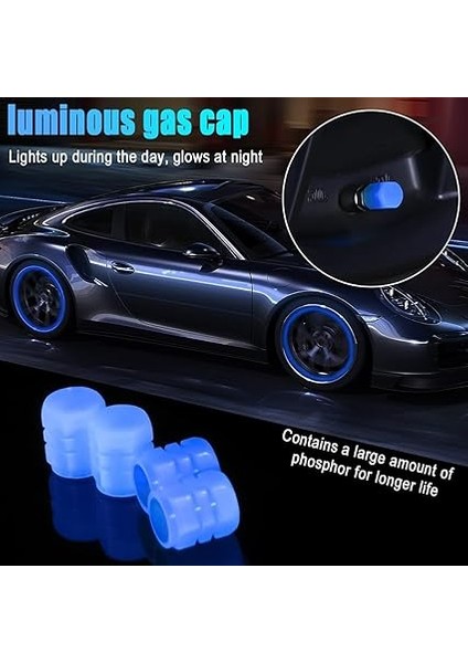 12 Adet Floresan Karanlıkta Parlayan Oto Araba Sibop Kapağı Tüm Araçlara Uyumlu Fosforlu 3 Farklı Renk Mavi Kırmızı Yeşil Toz Geçirmez Motorsiklet Suv Kamyon Supap Kapağı Oto Aksesuarları indirimleri