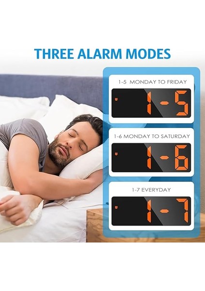 LED Dijital Masa Saati Termometre Alarm Takvimli Mod Ayarlı (Turuncu) modelleri