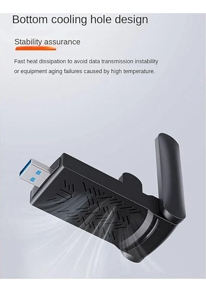 Wifi Adaptörü Dual Band Çift Antenli AC1300 Mbps Wifi Alıcı Ağ Kartı Sinyal Güçlendirici fırsatları