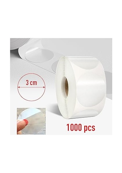 Şeffaf Paketleme Etiketi - Yuvarlak Paketleme Etiketleri - 3 cm Çapında - Şeffaf Mühür Etiketleri - Küçük Işletmeler Için Hediye Paketleri, Zarflar (2000 Adet) modelleri