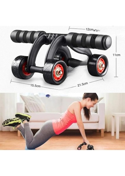 4 Tekerlekli Ab Wheel Mekik Aleti – Diz Matı Dahil Karın Kası ve Core Egzersiz Aleti CKS-452 fırsatları