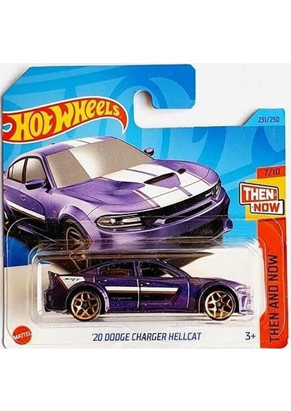 Wheels - '20 Dodge Charger Hellcat - O Zaman ve Şimdi 7/10 - HKJ45 - Kısa Kart - Mor Metalik - Srt - Mattel 2023 fırsatları