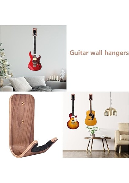 Gitar Duvar Askısı,gitar Için Ahşap Raf | Ukulele, Banjo, Akustik Elektro Gitar, Bas Için Sertağaç Gitar Duvar Montaj Askısı modelleri