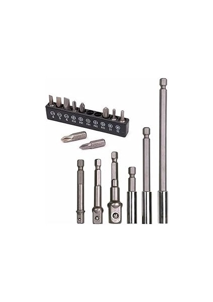 Parça Mıknatıslı Bits Uç Adaptör Seti 1/4 1/2 3/8 1/4 Yıldız Düz Uçlar S1 S2 Ph Uç Matkap Uyumlu modelleri