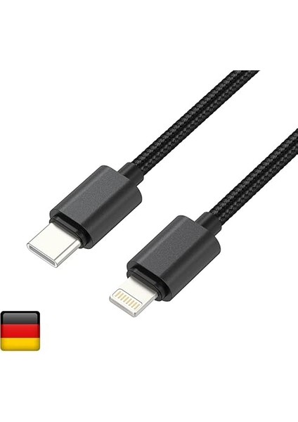 By Deji Örgülü iPhone Şarj Kablosu 11 12 13 14 Pro Plus Max 6 7 8 x Xs Type-C To Lightning 120CM