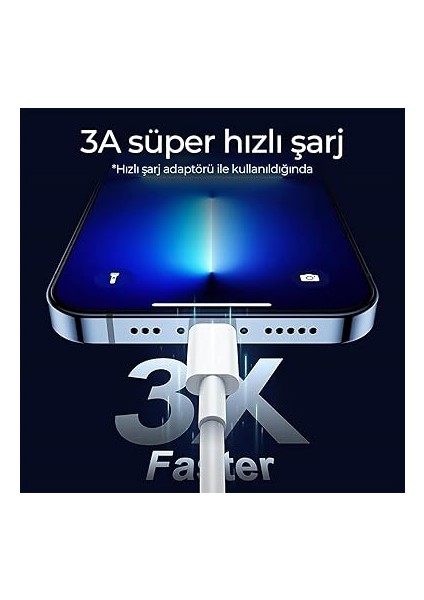 By Deji Örgülü iPhone Şarj Kablosu 11 12 13 14 Pro Plus Max 6 7 8 x Xs Type-C To Lightning 120CM fiyatları