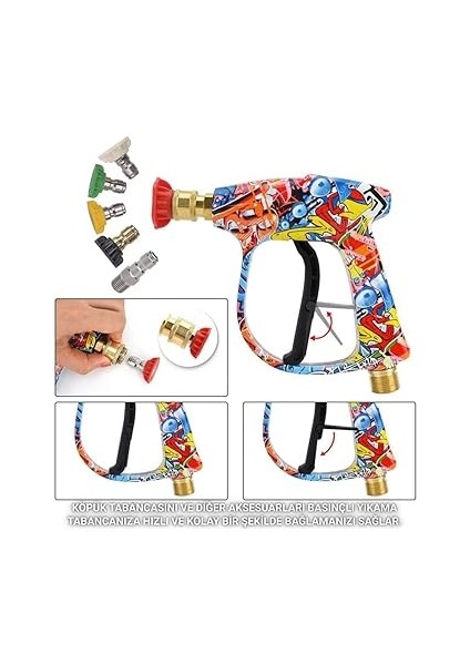 Karcher K Serisi Ile Uyumlu 5 Nozzle Set Basınçlı Araç Yıkama Tabancası Seti Basınçlı Yıkama Makinesi Bear indirimleri