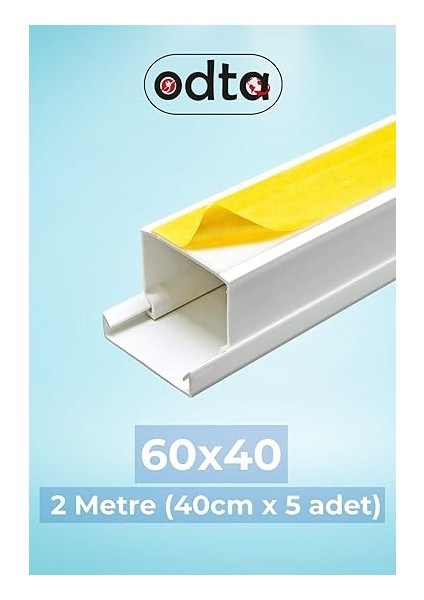 2 Metre (60X40MM) Kendinden Yapışkanlı Klima Borusu Gizleyici Kablo Kanalı | 2m (5 Adet x 40CM) Kablo Gizleyici fiyatları