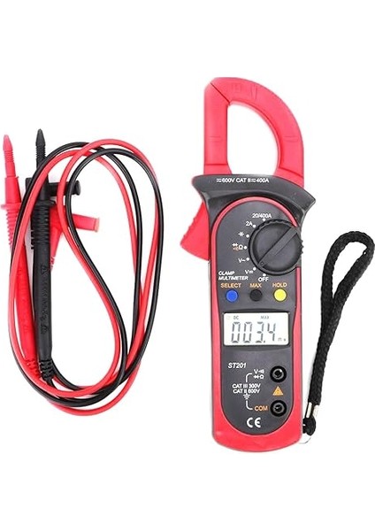 Dijital Pens Multimetre, 400A Ac Akım 600V Ac &amp; Dc Gerilim LCD Pens Metre 4000 Sayım True-Rms Diyot Test Cihazı, Kapasitans, Süreklilik, Direnç, Frekans Için (Kırmızı)