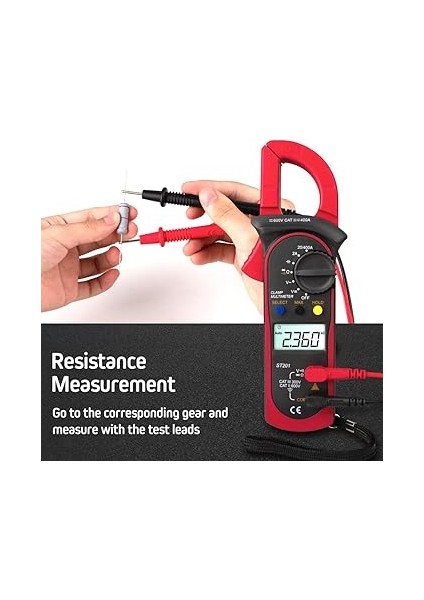 Dijital Pens Multimetre, 400A Ac Akım 600V Ac &amp; Dc Gerilim LCD Pens Metre 4000 Sayım True-Rms Diyot Test Cihazı, Kapasitans, Süreklilik, Direnç, Frekans Için (Kırmızı) fırsatları