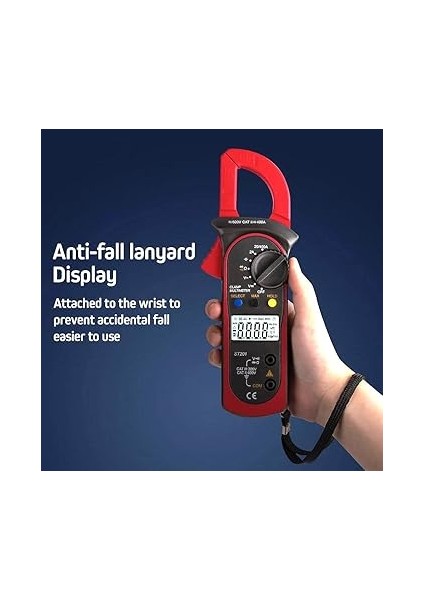 Dijital Pens Multimetre, 400A Ac Akım 600V Ac &amp; Dc Gerilim LCD Pens Metre 4000 Sayım True-Rms Diyot Test Cihazı, Kapasitans, Süreklilik, Direnç, Frekans Için (Kırmızı) indirimleri