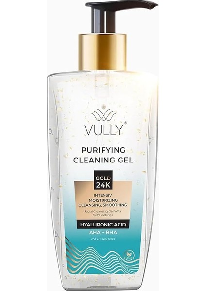 24K Altın Parçacıklı Arındırıcı Nemlendirici Gözenek Sıkılaştırıcı Yüz Temizleme Jeli 200 ml