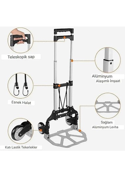 Multi Fonksiyon Katlanır 70 kg Kapasiteli Portatif Koli Taşıma Aracı fırsatları