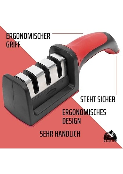 Fish Manuel Bıçak Bileyici, Mutfak Bıçağı, 3 Kademeli Bileyici, Kaba Bileme ve Ince Bileme Için, Tungsten ve Seramik indirimleri