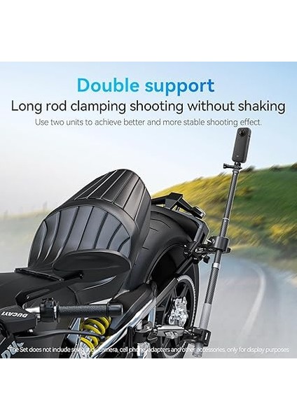 Duall Top Kelepçe Montaj Çubuk Direği Bisiklet Bisiklet Motosiklet Gidon Tüp Tutucu Aksesuarları Gopro Hero 13 12 11 10 9 8, Djı Osmo Action 5 Pro 4 3 INSTA360 X3 X4 Go3 Ace Pro ile Uyumlu fırsatları