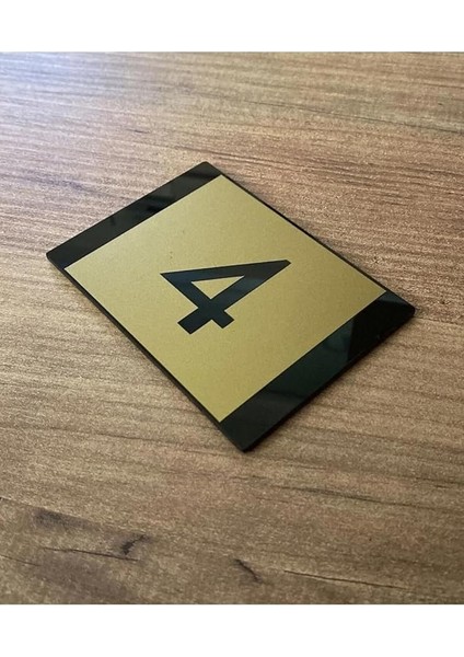 Gold Tasarım Kendinden Yapışkanlı Daire Kapı Numarası -4