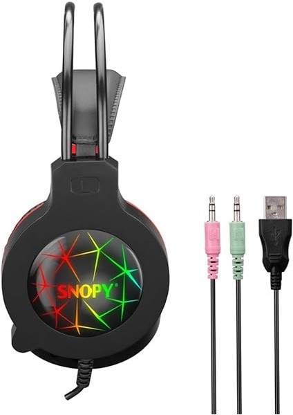 Snopy Sn-Gx7 Crazy USB Led'li Mikrofonlu Oyuncu Kulaklığı, Siyah fiyatları