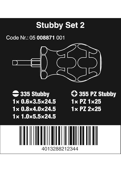 05008871001 Set 2 Stubby Tornavida Seti, 5 Parça fiyatları