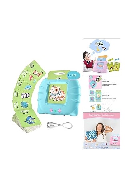 Ingilizce Erken Eğitim Kartı 224 Adet Flash Sesli Konuşan Kartlar Pembe fırsatları