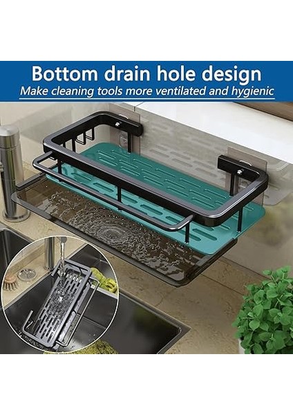 Minimalist Koyu Gri Lavabo Düzenleyici, Tahliye Tavası, Kancalar, Duvara Montaj, Mutfak ve Banyo Aksesuarları Tutucu modelleri