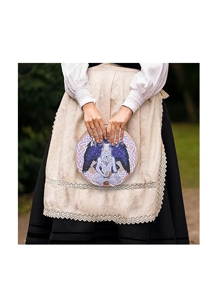 Davul, Yetişkinler Için Şaman Davul, 9 Inç Sound Healer Enstrümantal Şaman Davul – Manevi Müzik Için Kurt Kafası Tasarımlı El Tamburu, Refleks Meditasyonu fiyatları