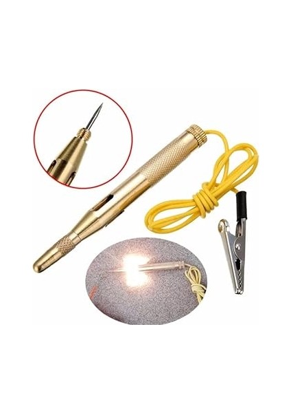 7747 12V Araç Oto Araba Kontrol Test Kalemi Timsah Ağızlı Oto Elektrik Kontrol Kalemi, Metal Gövdeli, 6/24V fiyatları