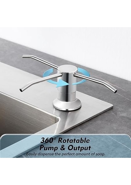 Mutfak Evyesi Sabunluk, Tezgaha Evye Montajı Için Deterjan Dispenseri, 500 ml Şişe ve Üstten Doldurmalı 1 M Uzatma Hortumlu Sabun Pompası Aksesuarı Paslanmaz Çelik, Krom Cilalı fiyatları