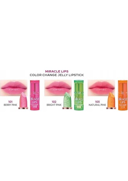Rose Miracle Lips Color Change Jelly Lipstick No: 102 Bright Pink - Renk Değiştiren Ruj fiyatları