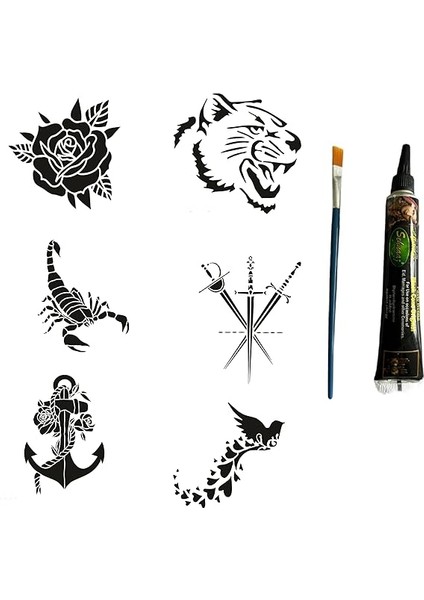 ve Kılıç Geçici Dövme Yapma Seti Siyah Kına ve Fırça Hediyeli fiyatları