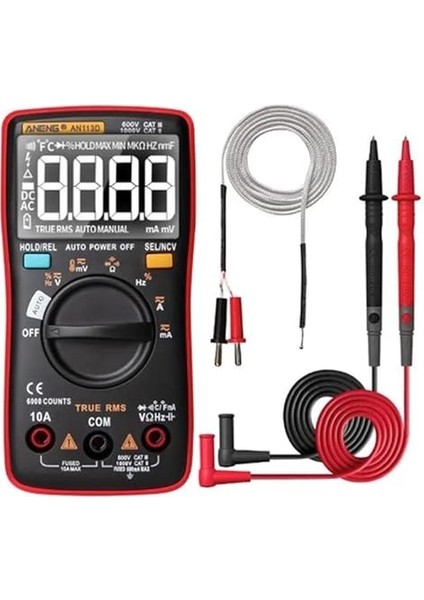 Aneng AN113D Akıllı Otomatik Ölçüm Gerçek-Rms Dijital Multimetre 6000 Direnç Diyot Süreklilik Test C
