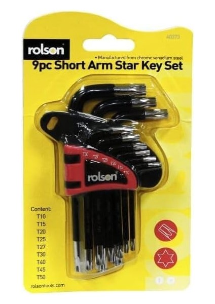 40373 9 Pc Short Arm Star Key Set modelleri
