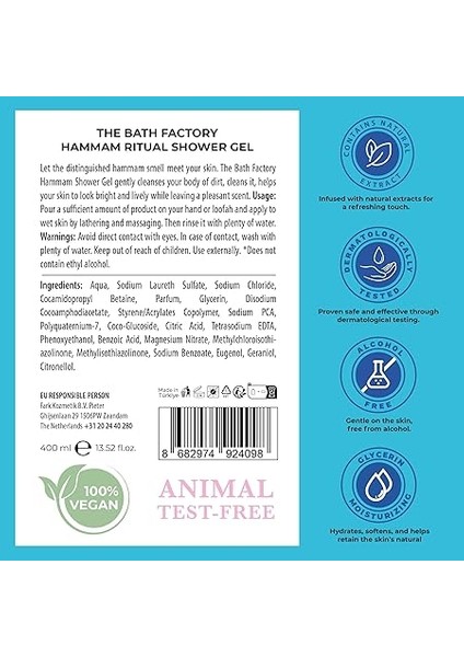 Bath Factory Nemlendirici ve Besleyici Hamam Duş Jeli 400 ml fiyatları