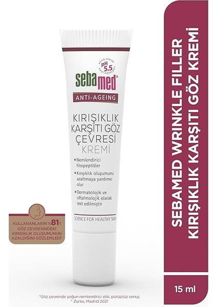 Wrinkle Filler Anti-Age Kırışıklık ve Yaşlanma Karşıtı Göz Çevresi Kremi 15ML fiyatları
