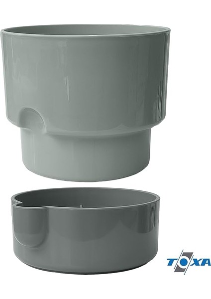 4 Adet Dora Saksı Dekoratif Tabaklı Çiçek Kaktüs Saksısı Parlak Plastik Saksı (Gri, 2 Litre) fırsatları