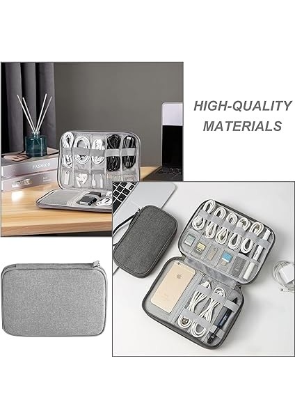 Kablo Çantası, Seyahat Aksesuarı, Gri Kablo Çantası, Düzenleyici, Seyahat Ihtiyaçları, Kablo Düzenleyici Çanta, Cep Telefonu Kablosu, Sabit Disk, Powerbank Sd Kartlar Için Kablo Çantası, fırsatları