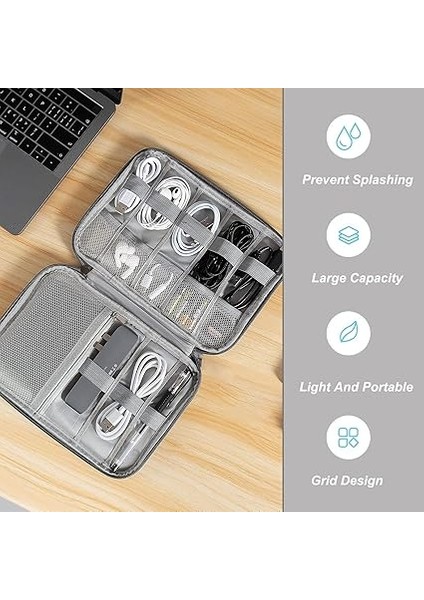 Kablo Çantası, Seyahat Aksesuarı, Gri Kablo Çantası, Düzenleyici, Seyahat Ihtiyaçları, Kablo Düzenleyici Çanta, Cep Telefonu Kablosu, Sabit Disk, Powerbank Sd Kartlar Için Kablo Çantası, indirimleri