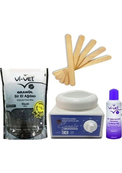 Sir Ağda Makine Vivet Inci Ağda Siyah 4'lü Set