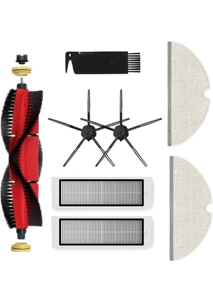 Max, S6, S6PURE, S6MAXV Siyah Uyumlu Yedek Fırça Hepa Filtre Mop Seti-8 Parça