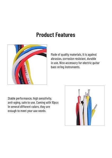 10 Adet Gitar Devre Teli Renkli Gitar Devre Bağlantı Telleri Elektro Gitar Bas Yaylı Çalgılar Kablolama (19CM) fırsatları