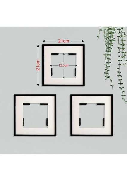 Sök-Tak Paspartulu Siyah 21X21CM Kare Fotoğraf Çerçevesi - 3'lü Paket indirimleri