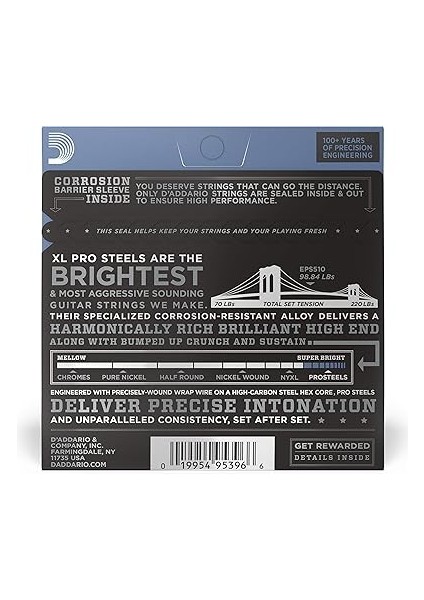 EPS510 Elektro Gitar Tel Seti, Xl, 10-46, Long Scale, fiyatları