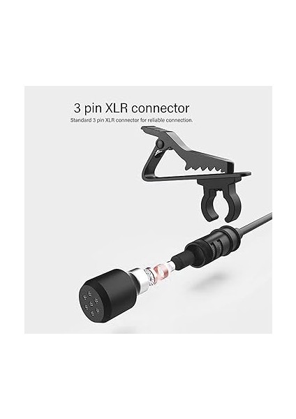 Yaka Mikrofonu, Akıllı Gürültü Azaltma ve Yüksek Çözünürlüklü Mikrofon, Kayıt, Röportajlar, 3 Pın Xlr Arayüzlü Konuşmalar Için Alüminyum Alaşımlı Yaka Mikrofonu, 48V Fantom Güç modelleri