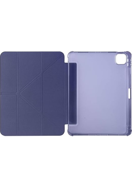 Air 11 M2-M3 2024/2025 ile Uyumlu Kılıf Üçgen Tri Folding Kalem Bölmeli Standlı Kılıfı (Lacivert) modelleri
