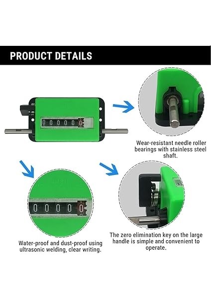 Sayacı - 1 Adet Mekanik Uzunluk Sayaç Metre Sayaç Dönen Tekerlek Yeşil modelleri