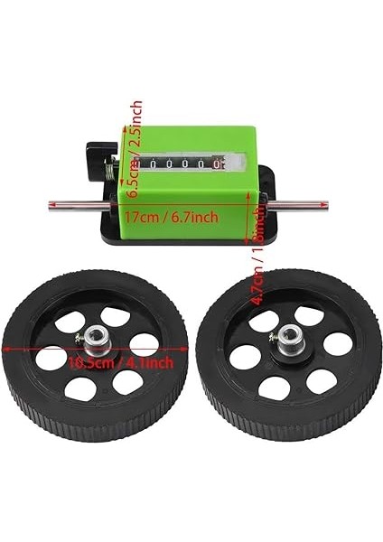 Sayacı - 1 Adet Mekanik Uzunluk Sayaç Metre Sayaç Dönen Tekerlek Yeşil fırsatları