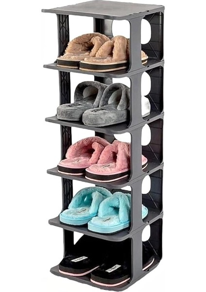 Home 5 Katlı Plastik Ayakkabılık Raf, Eklenebilir ve Büyütülebilir Düzenleyici Organizer, Kapı Önü ve Ev Içi Kullanım Için Ideal, Uzun Ömürlü ve Dayanıklı (Antrasit Gri)